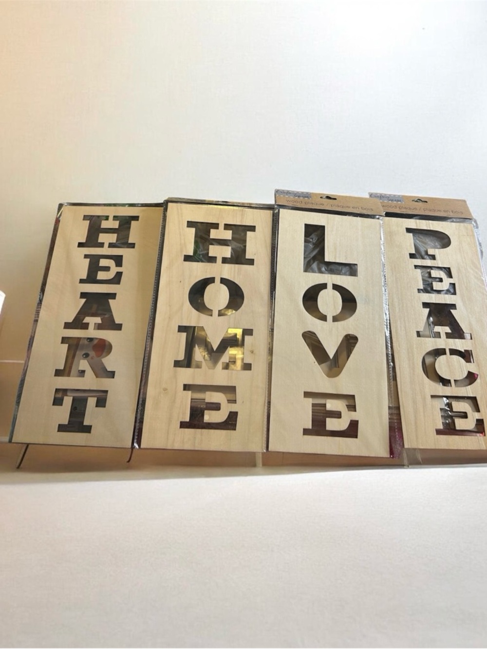 (4) Wooden Wall Panel Decor in Natural Wood